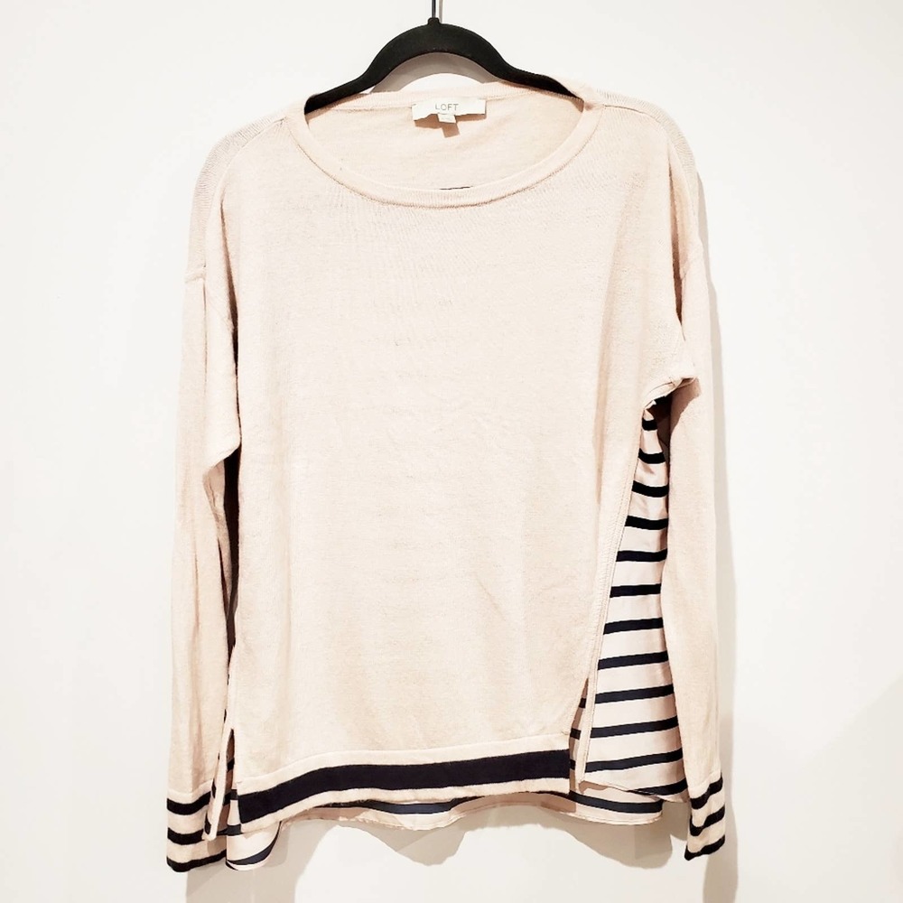 LOFT Striped Back Sweater